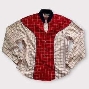 Vintage 90s/1990s Western Shirt, Red & White Checkered Print